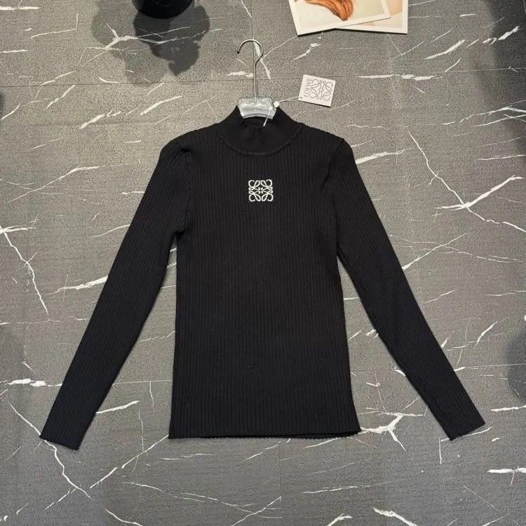 2026 New Spring/Summer Long-Sleeved Embroidered Design Slim Fit Letter Fashion Round Neck Versatile Simple T-Shirt Base Layer Top