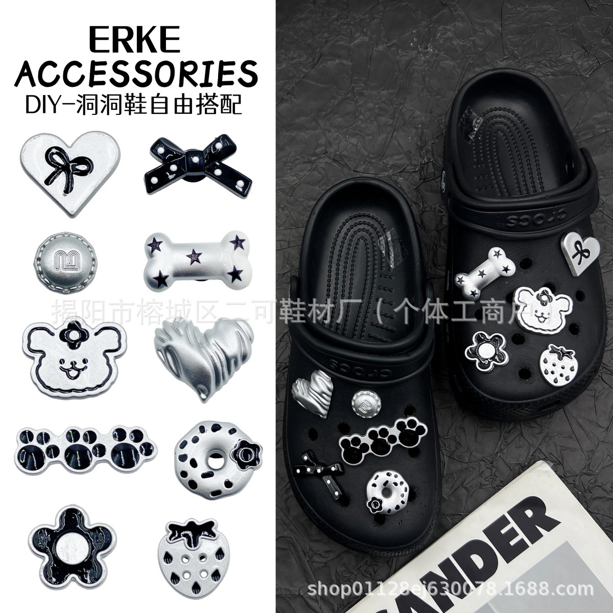 INS primavera nuevo ballet de perla punto de onda arco agujero agujero zapatos de ballet hebilla coreana diy accesorios desmontables