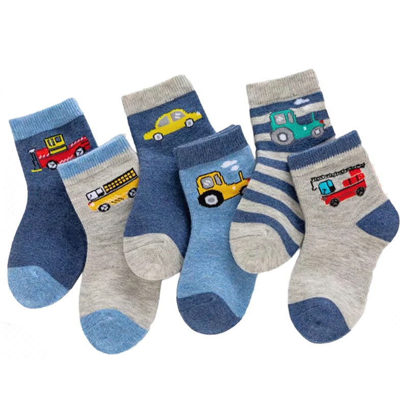 [Nuevo producto] calcetines infantiles transfronterizos coches coreanos niños calcetines de dibujos animados estudiantes deportes ociosos otoño