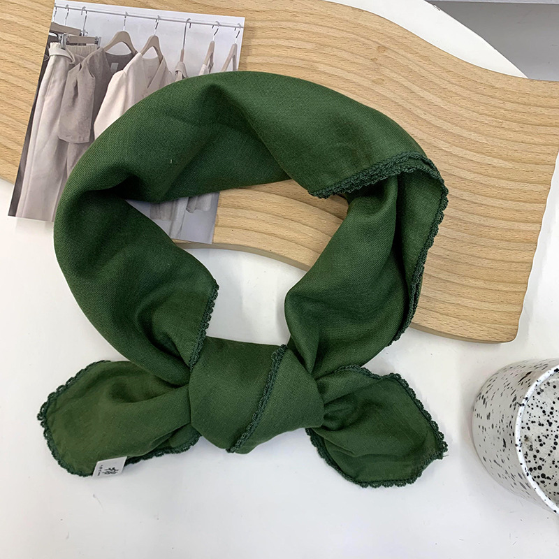 Toallas cuadradas coreanas de color sólido de doble capa de algodón exterior con un chal de moda pequeña bufandas de cuello bufandas de cuello