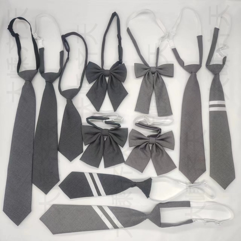 Solid Color Grey light gray dark gray Free Lazy Tie Women's College Style Bow Tie Collar Flower suit Children's Men's Small Solid Color Grey light gray dark gray Free Lazy Tie Women's College Style Bow Tie Collar Flower suit Children's Men's Small