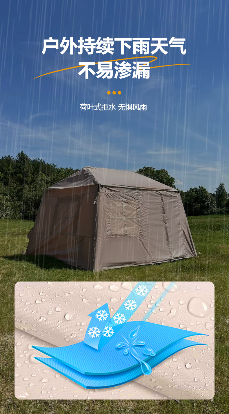 Outdoor Portable Camping Style Inflatable Tent Thickeneded Rainproof Fully Automatic No-Build Tent Forest Cabin