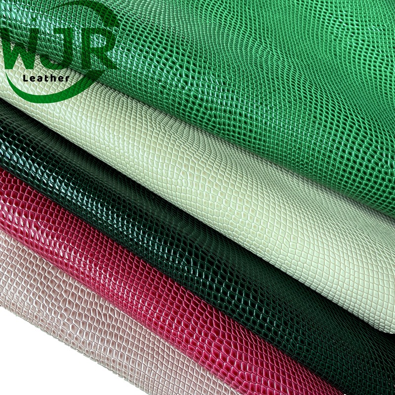 人造PU合成革 水晶小蜥蜴纹pu皮料 箱包沙发鞋材珠宝盒蜥蜴纹面料