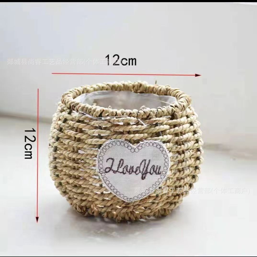 Cestas de flores tejidas a mano tejidas de paja bambú tejidas de flores tejidas a mano imitación de vid y fruta huevo caja de regalo cesta pastoral