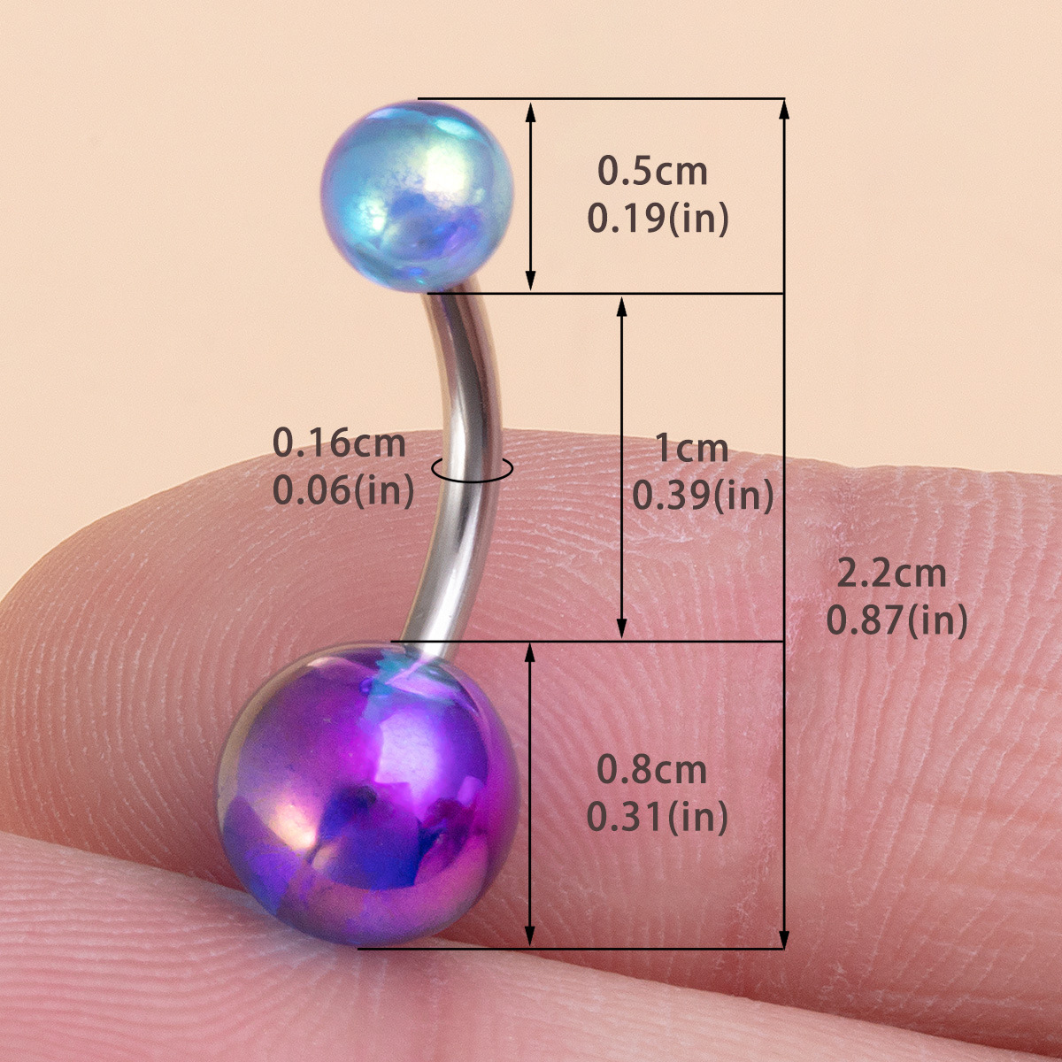Colorful Acrylic Navel Rings Personalized Body Piercing Jewelry_voghion.com