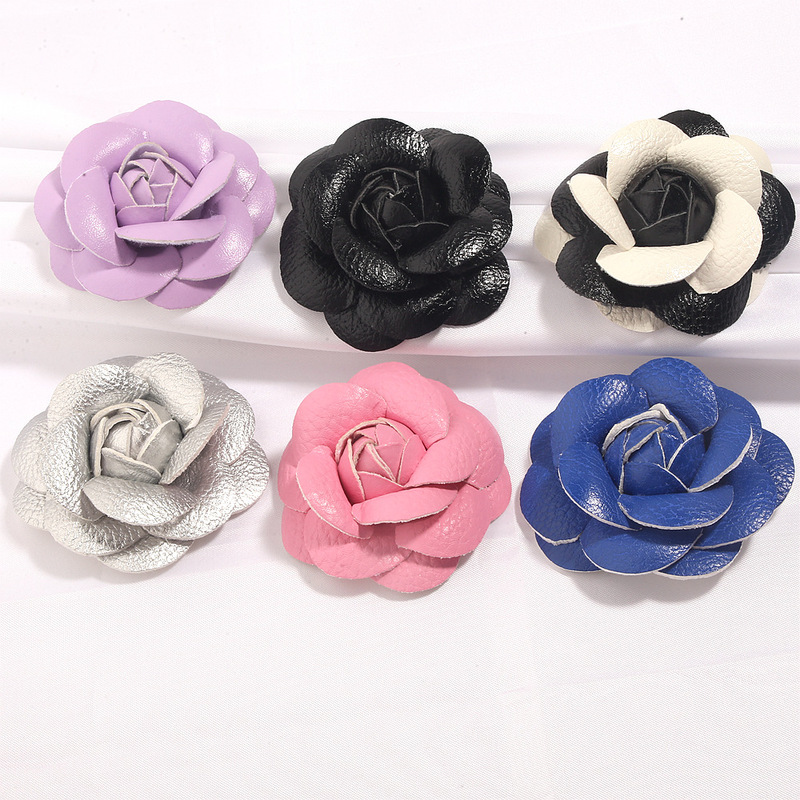 6.5cm Manufacturer Leather Flower Processing Kidsren's Hats, Slippers, Clothing Decorative Accessories, Handmade Jewelry Accessories Trend