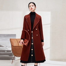 2022冬季新款雙面羊絨呢子大衣女高級感氣質顯瘦中長款羊毛呢外套