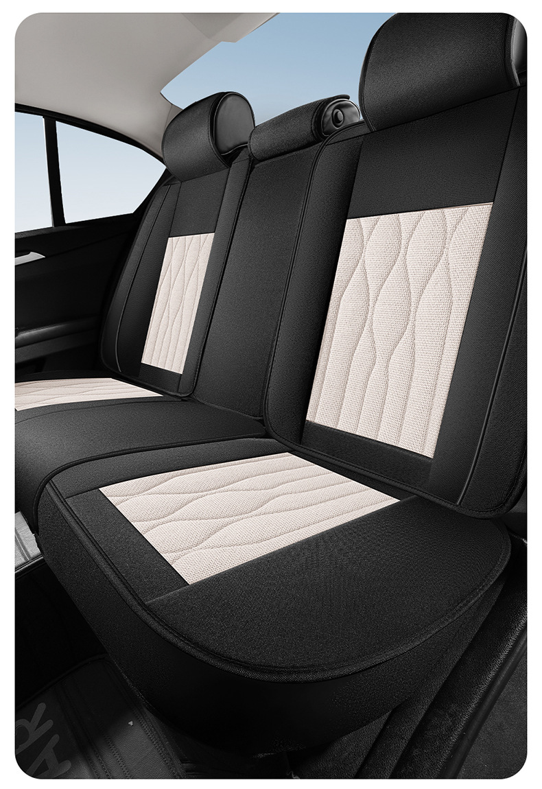 2025 New Model Linen All-Season Universal Car Seat Cushion Full Surround Breathable Seat Cover Cross-Border Wholesale