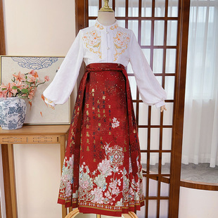 2024 horse face skirt suit spring and summer children's Chinese clothing girls Ming children's clothing original Chinese style improved ancient style national tide