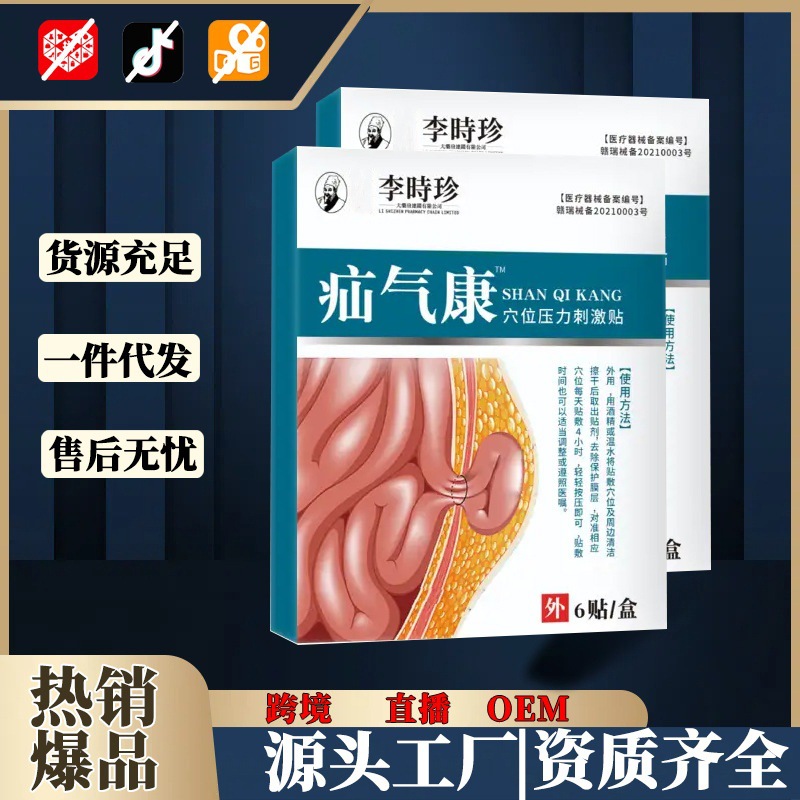 Li Shizhen Medical Hernia Patch 6 Patches Per Box External Herbal Plaster for Abdominal Discomfort and Constipation overview