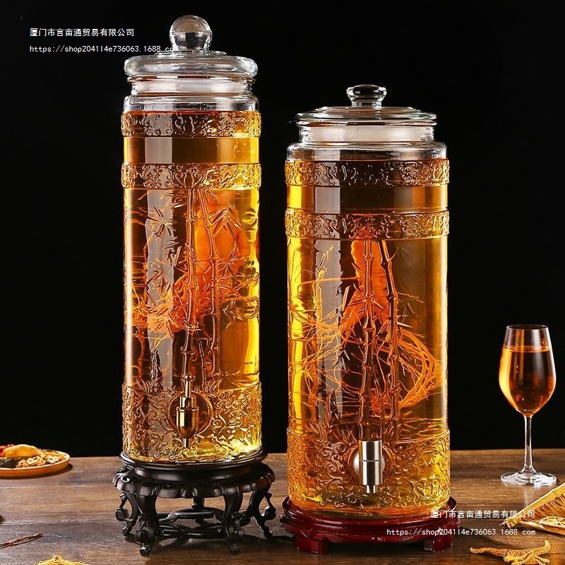 泡酒玻璃瓶10斤20斤带龙头密封加厚酿酒酒瓶家用泡酒坛泡酒罐