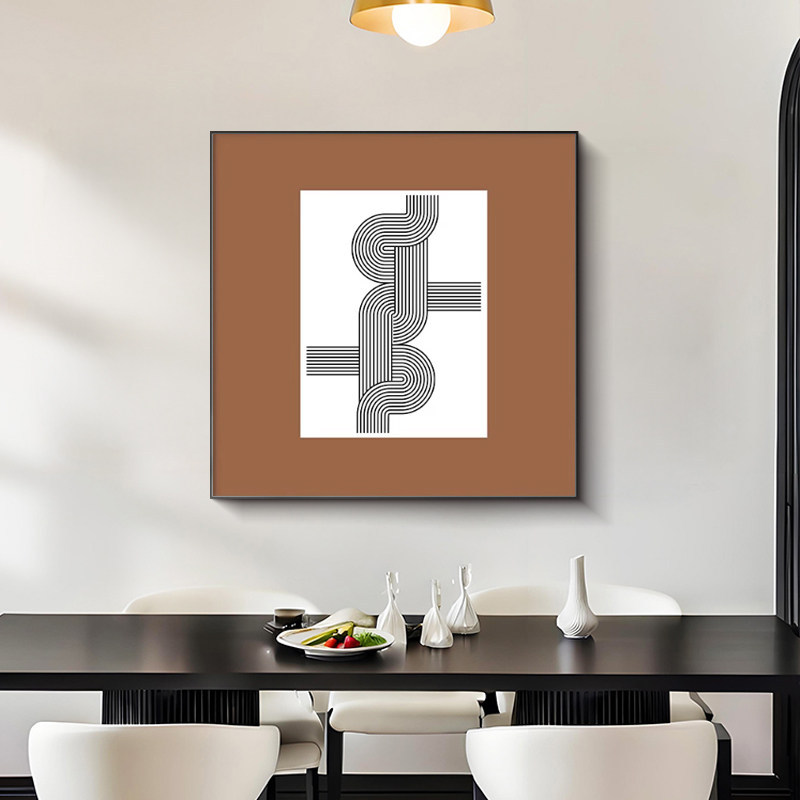 Blanco y negro gris abstracto decoración de comedor pintura moderna simple alta sensación de arte sala de estar colgar pintura pintura dormitorio pintura mural de mesa de comedor