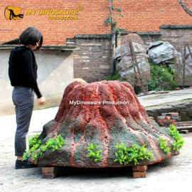 火山冒烟发光玻璃钢材料还原模型 公园游乐园商业景区景观建筑