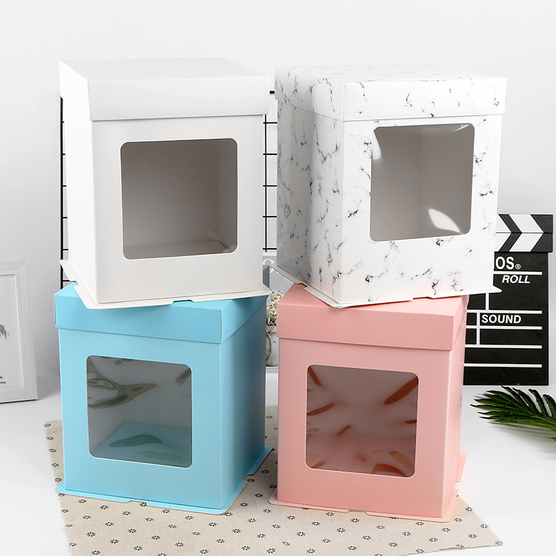 新款加高加厚芭比蛋糕盒三合一手提生日蛋糕盒6寸8寸蛋糕盒子现货