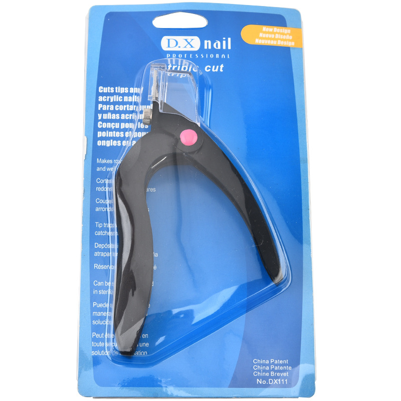 Tijeras para uñas de una línea de acero inoxidable en forma de U, cortador para extensiones de fototerapia DIY, con herramienta de formación.