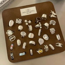 简约镂空蝴蝶花朵锆石戒指女轻奢高级感开口戒指小众时尚百搭手饰