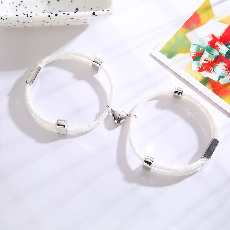 Nihaojewelry wholesale jewelry new stainless steel lettering alloy heart magnet bracelets