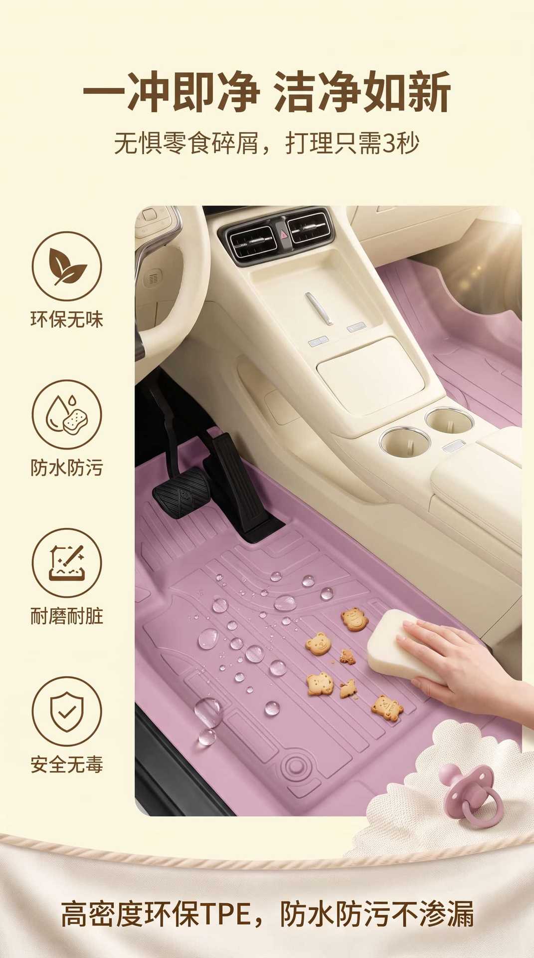 Tpe Floor Mats for the Leapmotor A10 Model, Waterproof and Dustproof Car Interior Accessories, Eco-Friendly Tpe Floor Mats