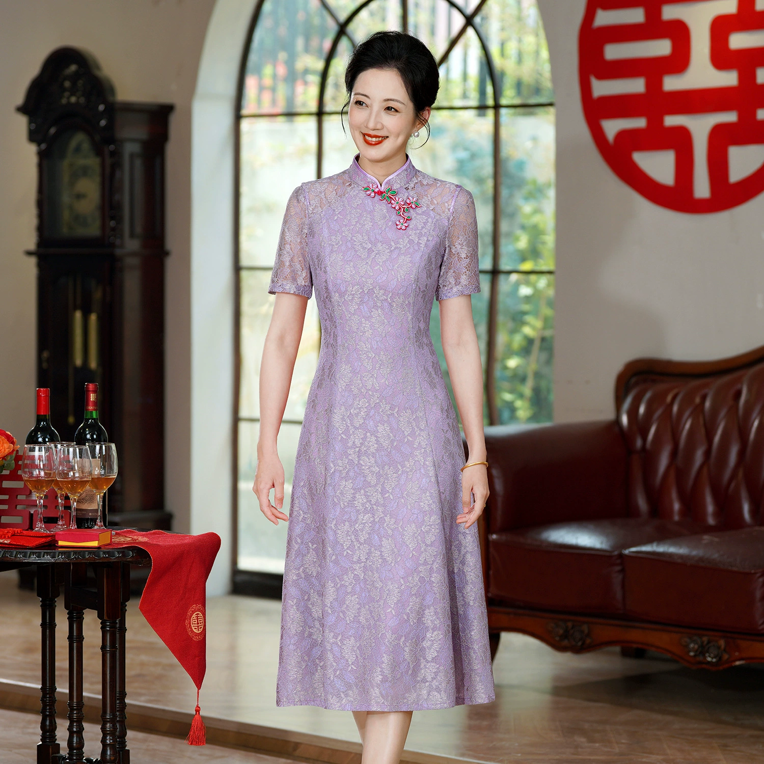 2025 новый летний стиль высокого класса ретро cheongsam платье свадебный национальный прилив