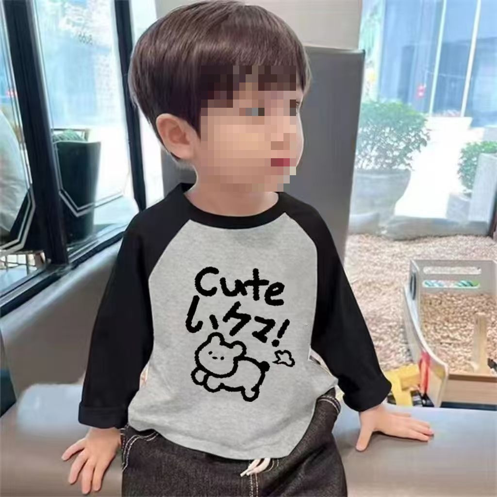 儿童男童纯棉长袖t恤宝宝男宝男孩春秋打底衫上衣儿童秋衣外时尚