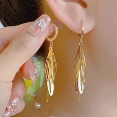 天使之翼流苏耳环2025新款爆款高级感适合圆脸时尚气质秋冬耳饰女