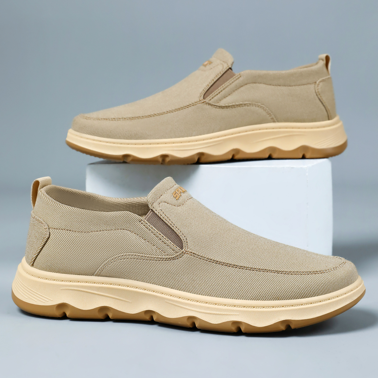 Men's Cloth Shoes, One-Piece Drop-Shipping Casual Shoes, Spring Slip-On Breathable Old Beijing Cloth Shoes, Shallow Mouth Lightweight Single Shoes