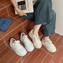 Shougu 本物の本革厚底白靴女性のための 2025 夏の新しい単層レザー通気性多用途滑り止め靴トレンディ