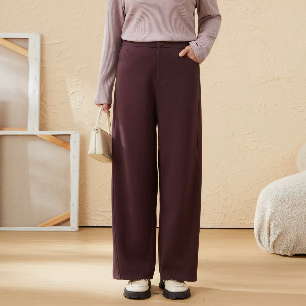 采多宝大码女装胖mm2025冬季新款高腰显瘦慵懒卫衣长裤EDK6826