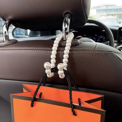 Car hook car front seat back hook car multifunctional small hook goddess car decoration supplies (Other Automotive Interior Supplies) - 1-pearl-hook