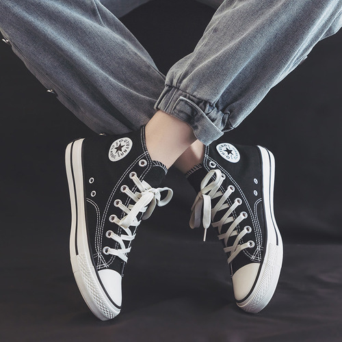 Canvas shoes men's high-top shoes men's trendy shoes fashion casual board shoes  new summer couple canvas shoes breathable women
