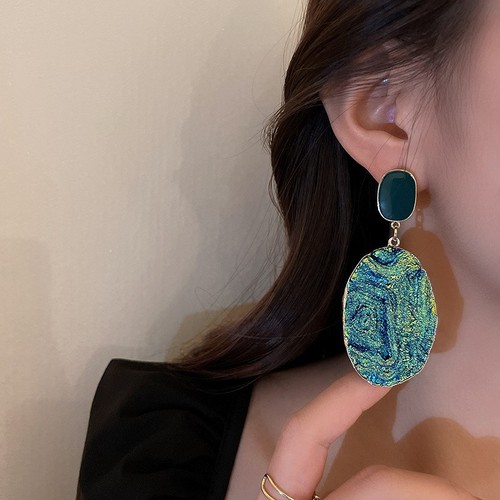 Silver needle geometric irregular personality trendy earrings Hong Kong style retro design temperament earrings high quality earrings wholesale