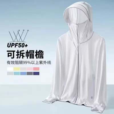 Manufacturer Wholesale Summer Simple Casual Trendy Breathable Thin Solid Color Sun Protection Hooded Long-Sleeve Jacket