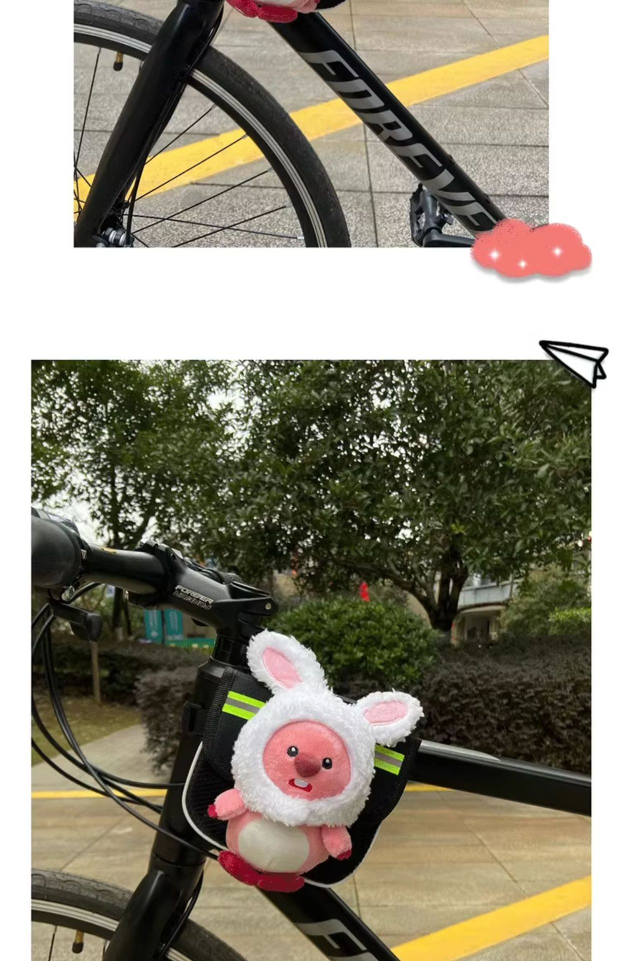 Little Beaver Ruby bicycle front beam bag cute upper tube bag mountain bike universal beam bag road bicycle