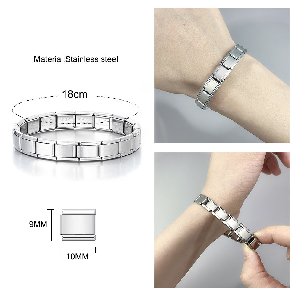 1 Piece 10*9mm 304 Stainless Steel Letter Polished Bracelet Module display picture 6