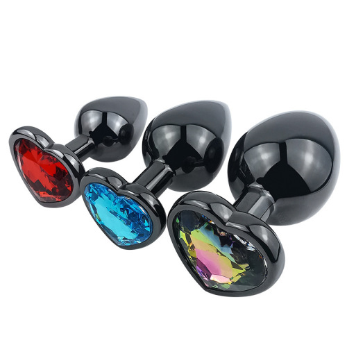 Heart-shaped gun-colored anal plug, long-term chrysanthemum stimulating tool, anal plug, masturbation tool, alternative orgasm