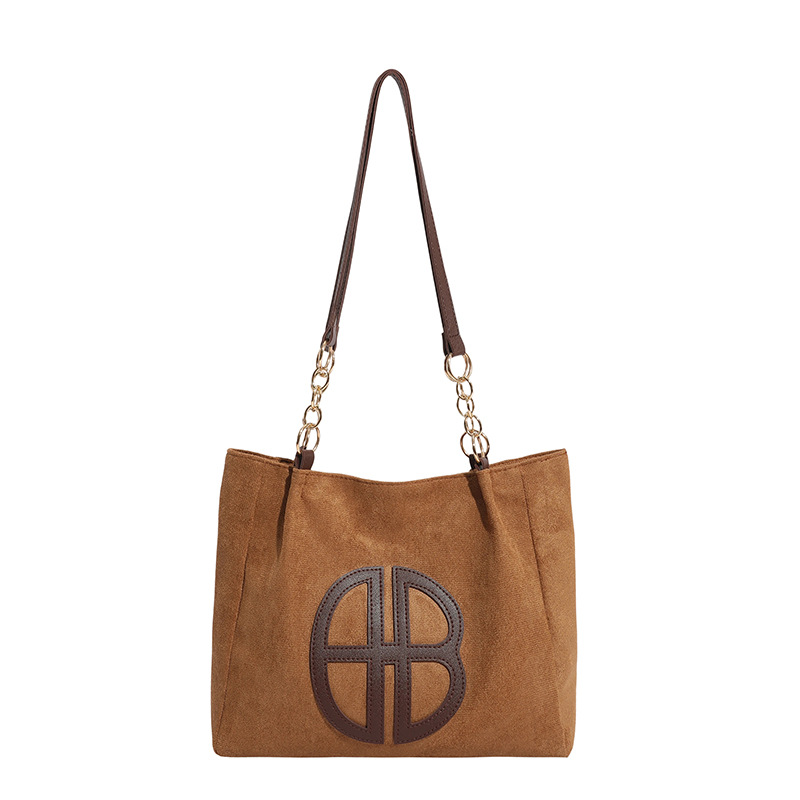 Gran capacidad retro 2025 nuevo estilo ocio simple de piel de ciervo viaje de moda ocio de hombro bolsa de mano para mujeres