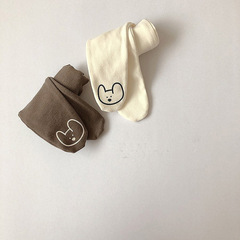 ins spring, autumn and winter Korean style baby large PP plus velvet cotton pantyhose for men and women baby bear elastic leggings