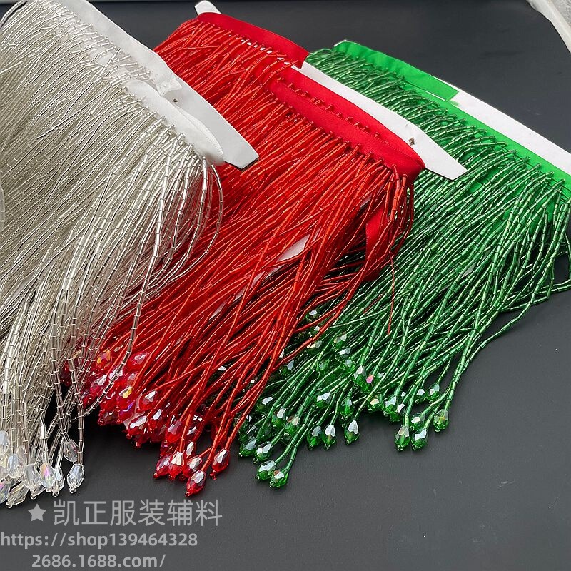 Heavy Industry Handmade Beads 15cm Crystal Bead Tube Tassel Ribbon Lace Dress Wedding Dress Home Curtain diy Accessories Heavy Industry Handmade Beads 15cm Crystal Bead Tube Tassel Ribbon Lace Dress Wedding Dress Home Curtain diy Accessories
