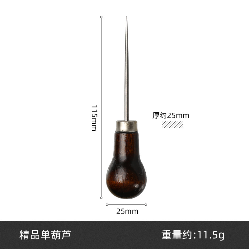 Nuevas herramientas de costura de cuero forma de calabaza mango de madera puncher herramientas hechas a mano en stock al por mayor