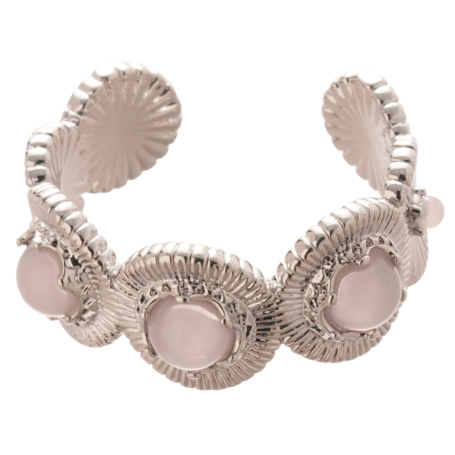 Bague pour femme, ronde, texturée, en résine, ornée d'un nœud papillon et d'une fleur. Design simple et tendance pour l'index._voghion.com