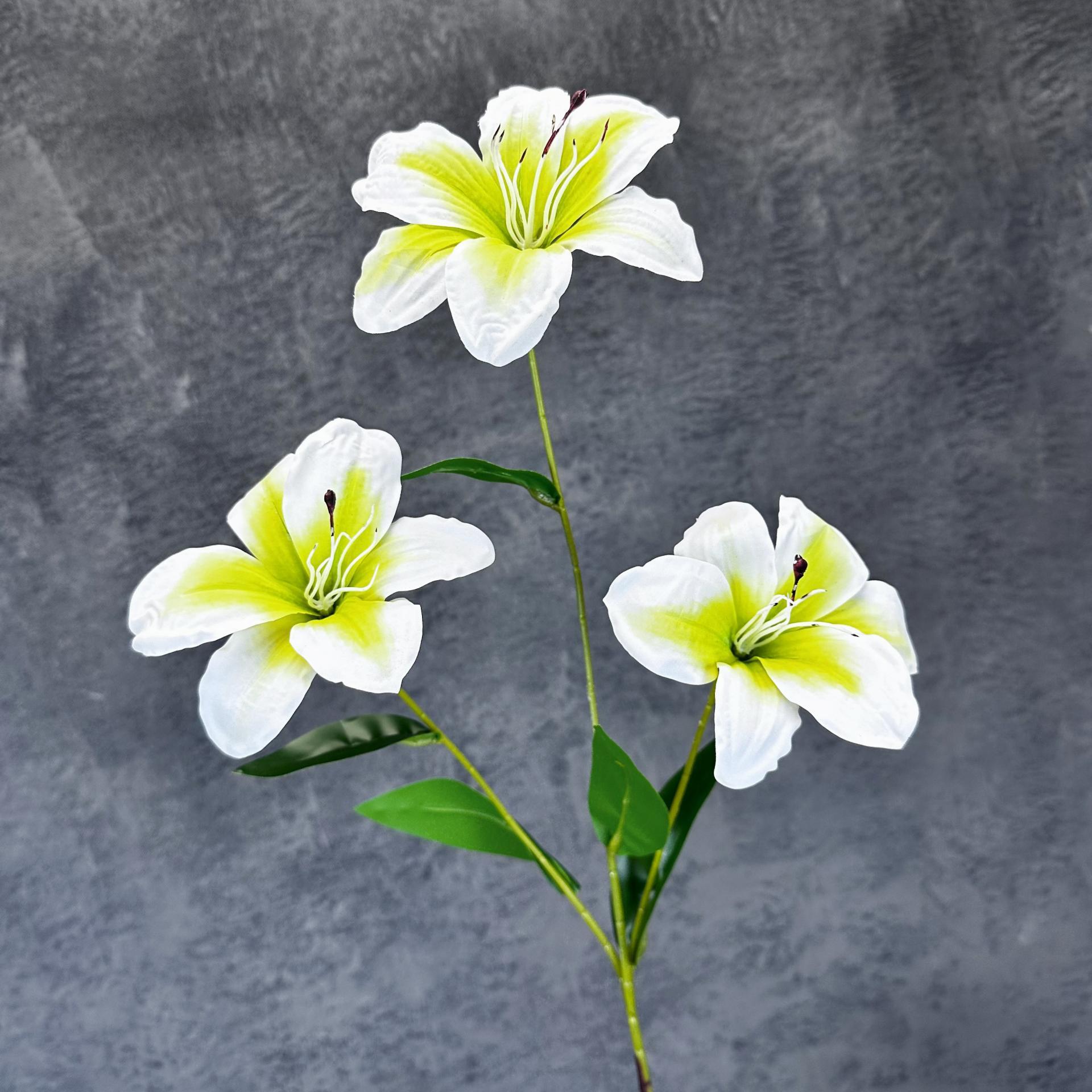 Simulación de 3 cabezas de lirio impresa en 3D lirio boda decoración del hogar decoración de flores falsas transfronterizas al por mayor