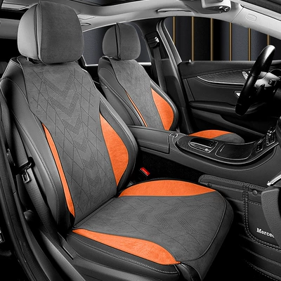 High-end suede car seat cushion for Car roof lining - other-grayish-orange-driver-and-passenger-semi-covered-base