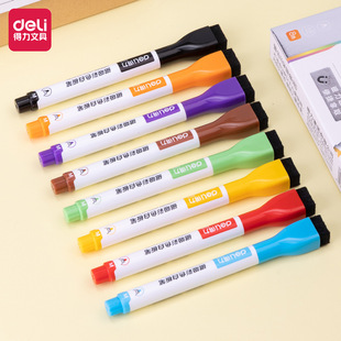 Deli Whiteboard Pen S514 Colorful 8 Large Capacity Kidsren's Whiteboard Pen Teaching Mark Engineering Marker Pen Wholesale