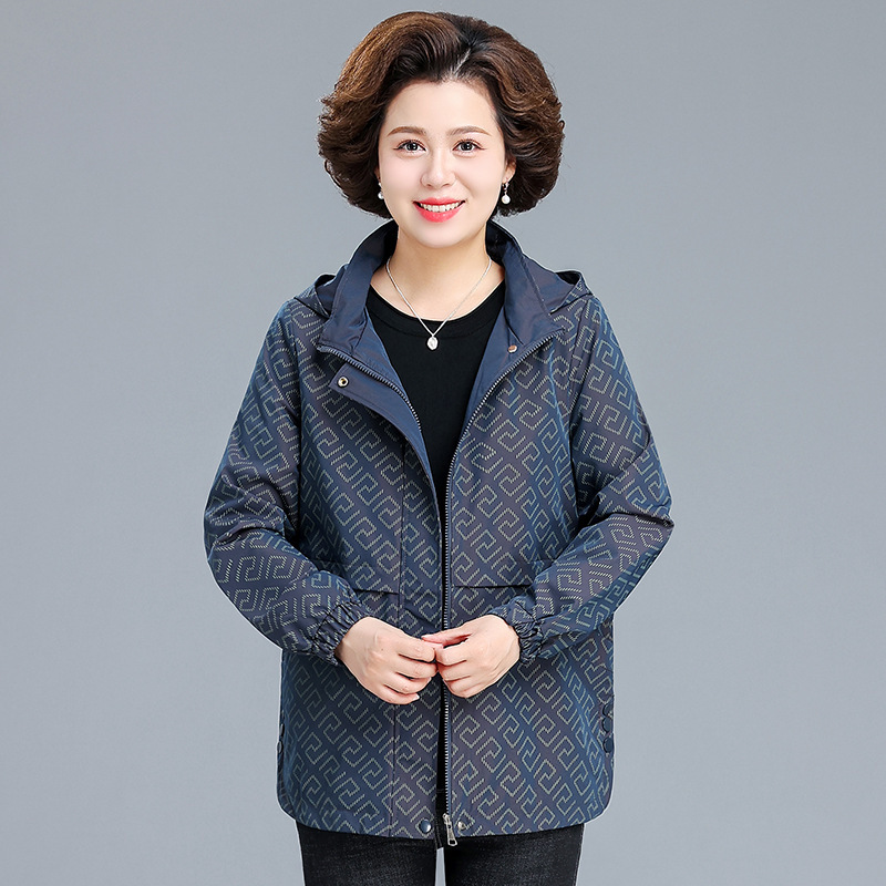 中年妈妈春秋时尚洋气夹克外套女款大码中老年2025年新款秋装上衣|undefined