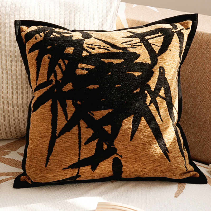 ins nórdico francés lujo negro y blanco retro almohada sofá sala de estar superior almohada cojín cabezal de cama respaldo