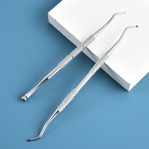 Nail steel pusher stainless steel double-ended nail remover cuticle pusher exfoliator nail polish remover gel nail beauty tool