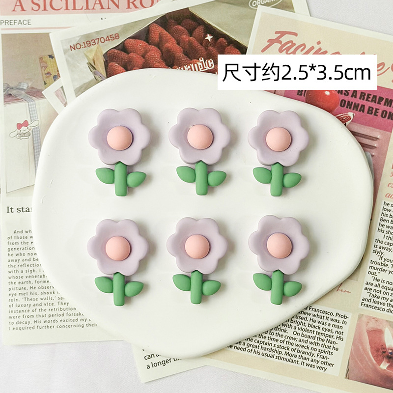 Electric Car, Aima Auto Parts and Accessories - frosted-flower-light-purple-6pcsfree-glue