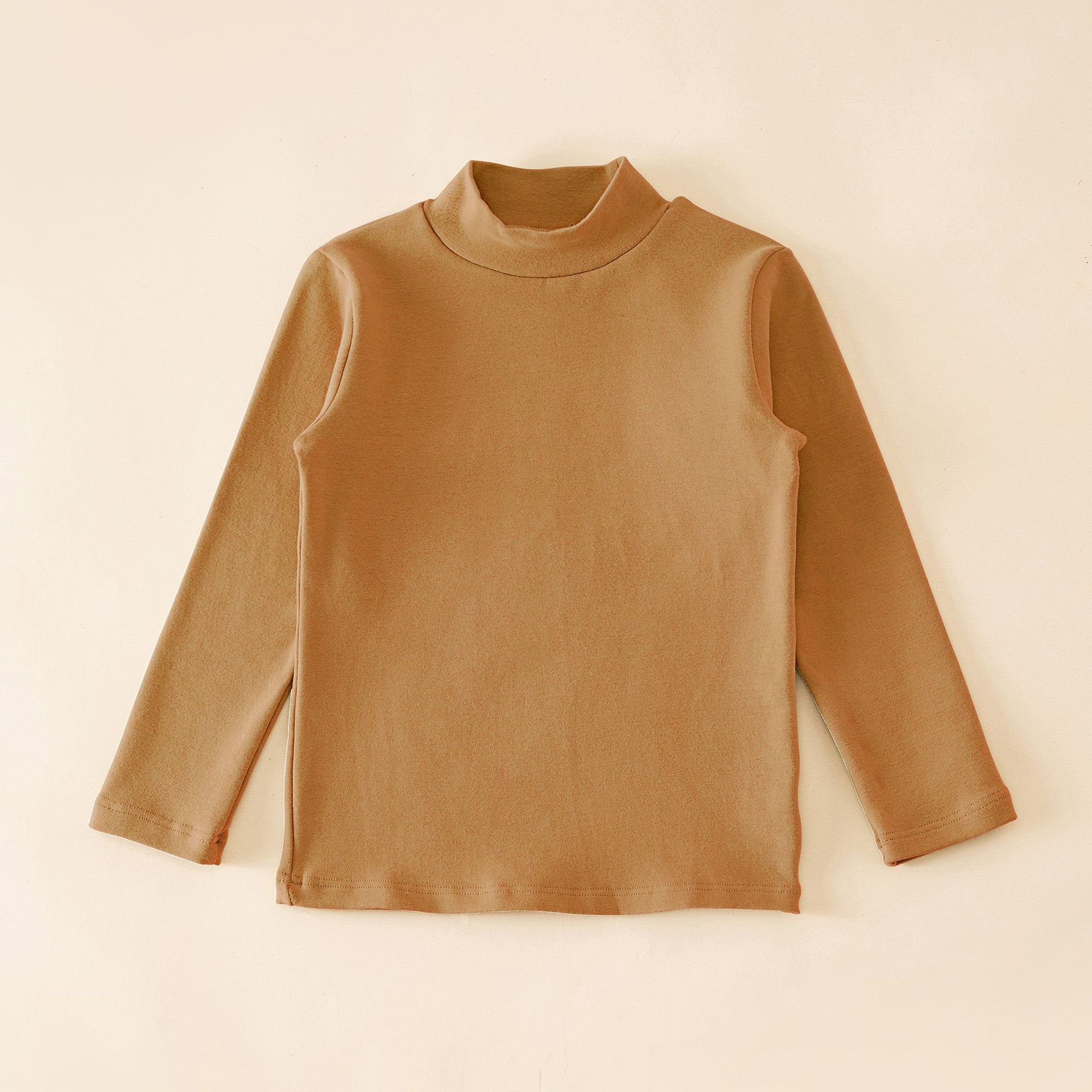 Camiseta térmica de otoño e invierno para niños, ropa infantil clase A, camisa de otoño para niños, camiseta interior de cuello medio alto de color liso para niñas.
