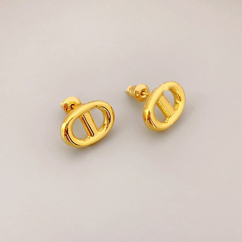 brass small golden earrings
