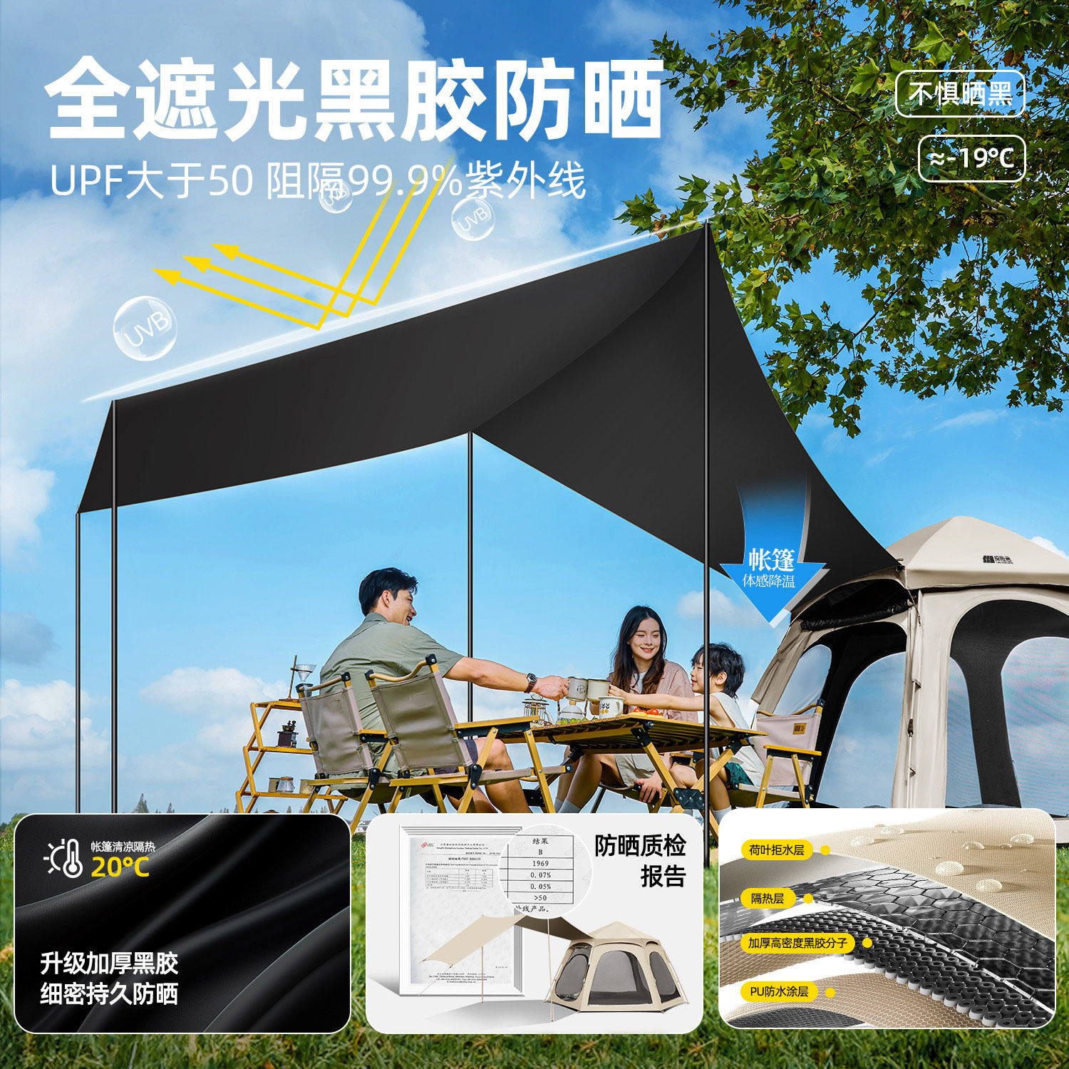 Hexagonal tent for outdoor camping, two-in-one tent, outdoor no-build required, thickened canopy, windproof and rainproof, wholesale